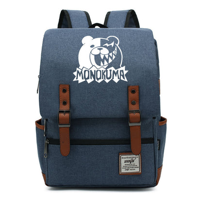 Printed Teenage Student Backpack For Men And Women With Casual Belt Buckle Classic Backpack