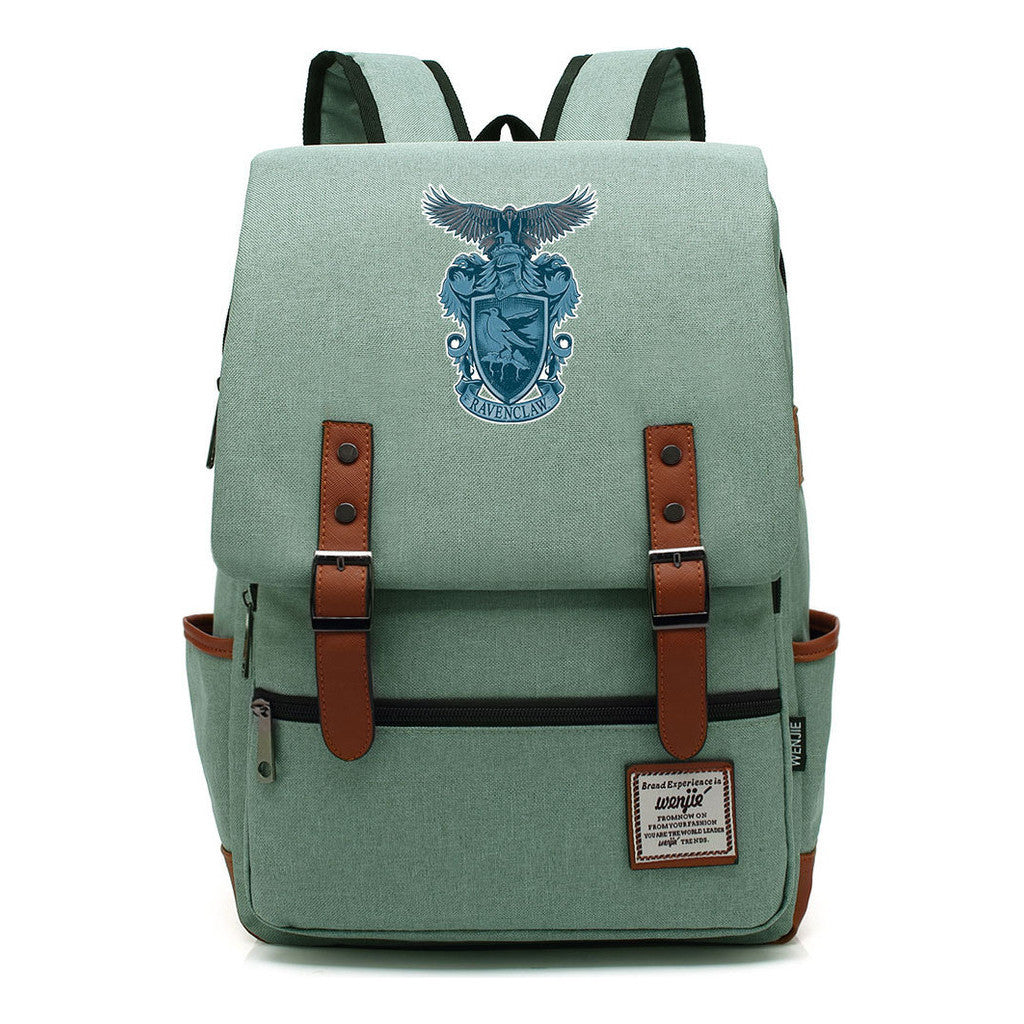 School Of Witchcraft And Wizardry Printed Student Backpack For Men And Women, Casual Belt Buckle, Classic Backpack