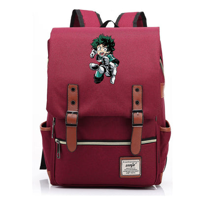 Anime My Heroes Academy Printed Youth Student Backpack Men's And Women's Leisure Belt Buckle Classic Backpack