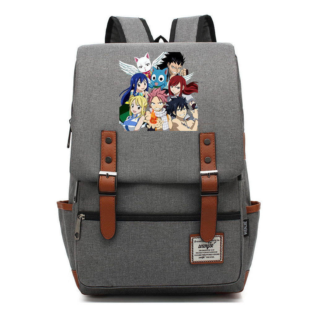Printed Teenage Student Backpack For Men And Women With Casual Belt Buckle Classic Backpack 38*27*12.5cm
