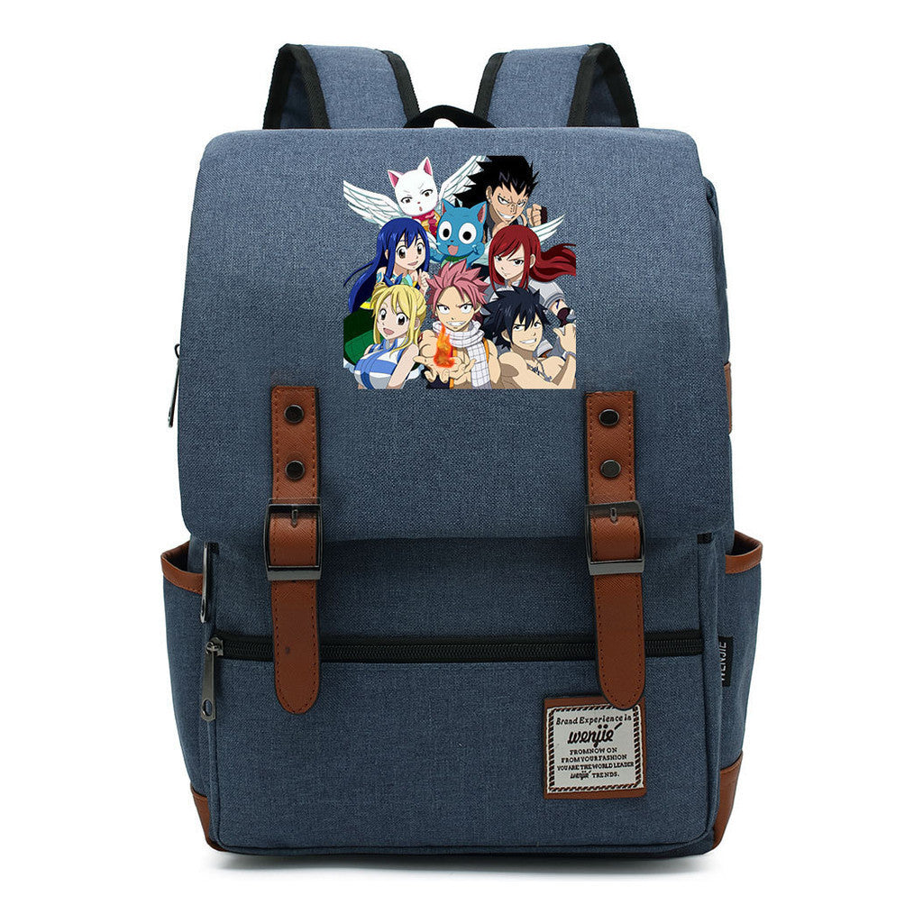 Printed Teenage Student Backpack For Men And Women With Casual Belt Buckle Classic Backpack 38*27*12.5cm