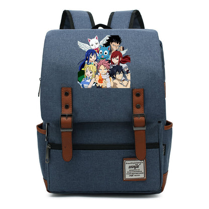 Printed Teenage Student Backpack For Men And Women With Casual Belt Buckle Classic Backpack 38*27*12.5cm
