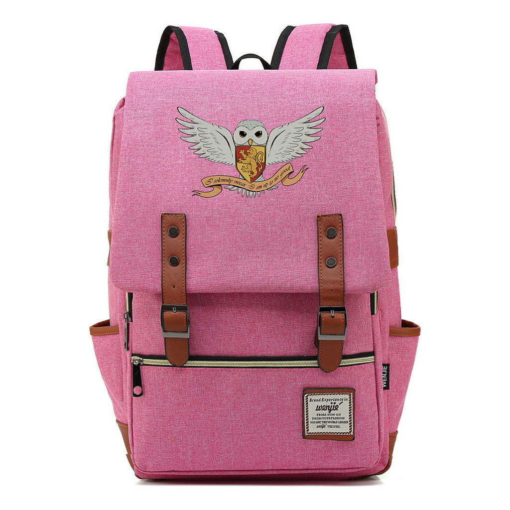 School Of Witchcraft And Wizardry Printed Student Backpack For Men And Women, Casual Belt Buckle, Classic Backpack 43*29*13.5cm
