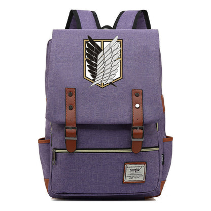 The Giant Of Manga Attack Printed Teenage Student Backpack For Men And Women With Casual Belt Buckle Classic Backpack 38*27*12.5cm