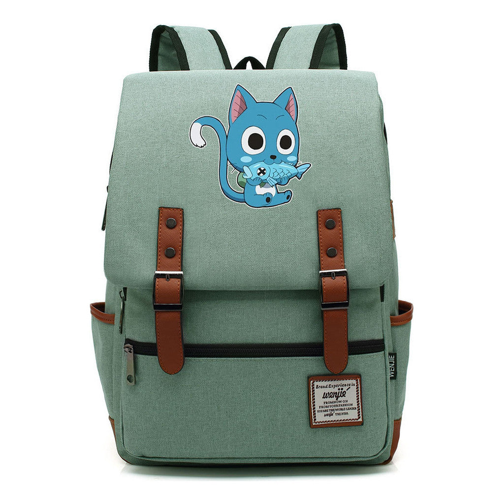 Printed Schoolbag Leisure Belt Buckle Classic Backpack Young Students