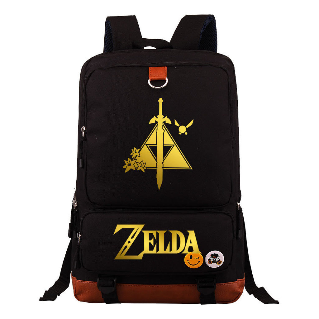 Golden Selda Kingdom Tear Print Youth Student School Bag Travel Bag Shoulder Travel Backpack
