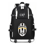 Football Dribbling Star Cristiano Ronaldo Printed Usb Large Capacity Youth Student Backpack For Men And Women's Leisure Travel Backpack