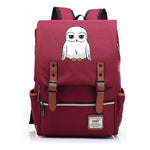 Cartoon White Owl Youth Student Backpack For Men And Women With Casual Belt Buckle Backpack