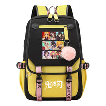 Cartoon Fashion Usb Youth Student Backpack Boy's And Girl's Leisure Ribbon Flip Backpack