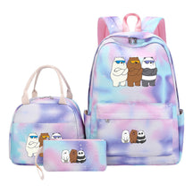 Cartoon Cute Three Cheap Bear Student Backpack Lunch Bag Three Piece Set Backpack Set