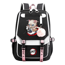 Comic Cartoon Fashion Usb Student Backpack Casual Woven Flap Backpack