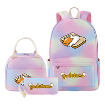 Egg Green Manga Student Girls School Bag Lunch Bag Three Piece Set Backpack Set