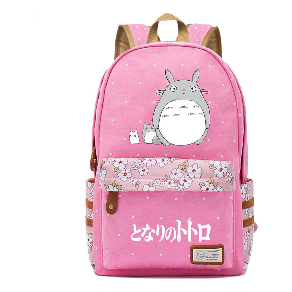 Printed Youth Student School Bag Fragmented Flower Leisure Backpack