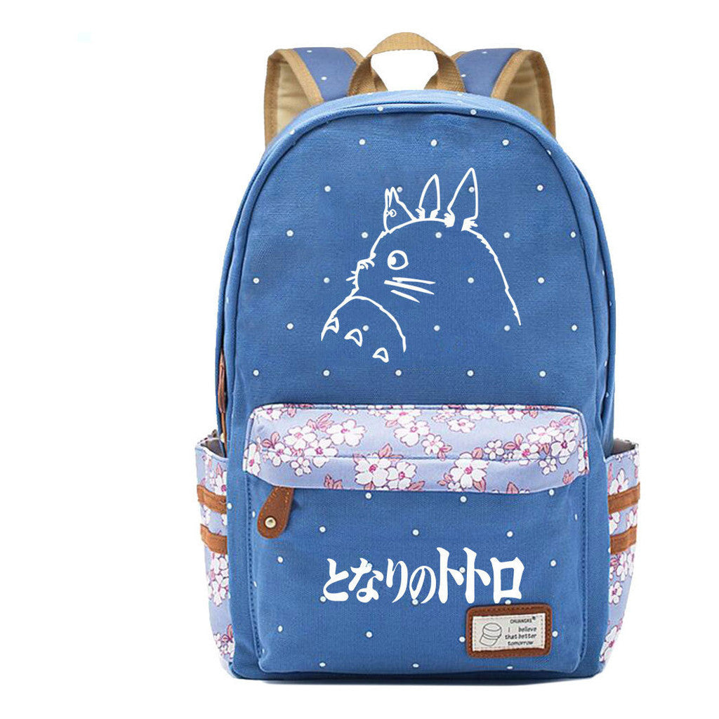 Printed Youth Student School Bag Fragmented Flower Leisure Backpack