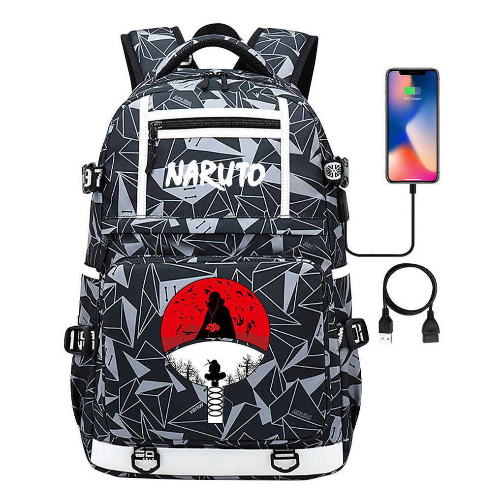 Naruto Usb Youth Student School Bag Men's And Women's Backpack Leisure Travel Bag