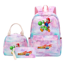 Super Mario Youth Student Girls School Bag Lunch Bag Three Piece Backpack Set