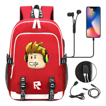 Game Roblox Printed Student Backpack Usb Casual Backpack Boys And Girls
