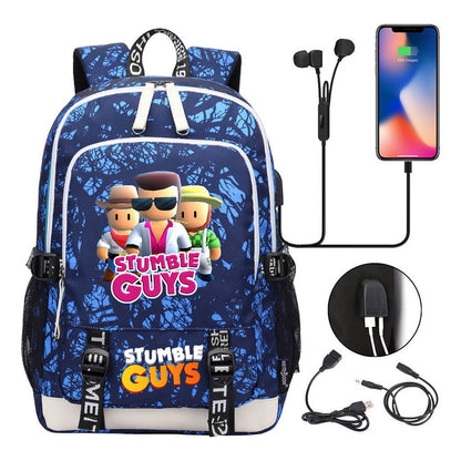 Printed Student Backpack Usb Leisure Backpack