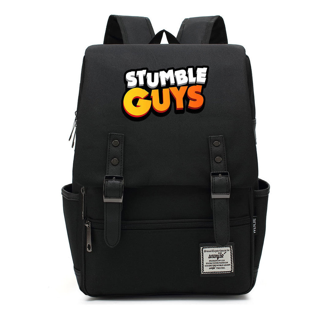 Printed Teenage Student Backpack With Casual Belt Buckle Backpack