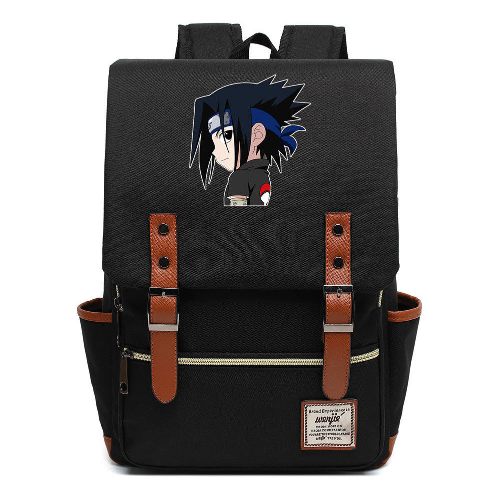 Naruto Printed Teenage Student Backpack For Men And Women, Casual Belt Buckle, Classic Backpack