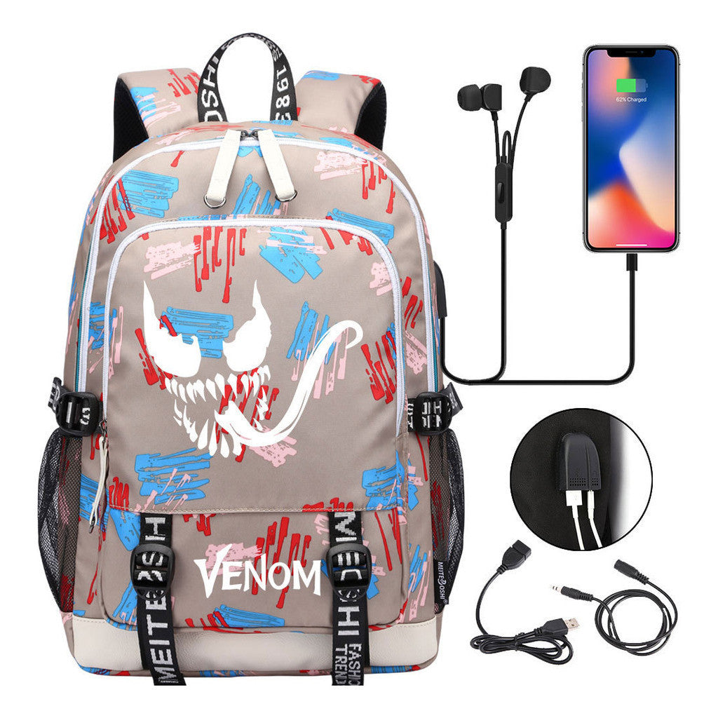 Youth Student Backpack Usb Men's And Women's Leisure Backpack