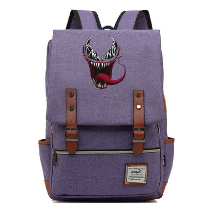 Printed Youth Student School Bag Casual Belt Buckle Classic Backpack