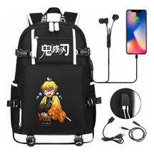 Cartoon Printed Usb Large Capacity Youth Student Backpack For Men And Women's Leisure Travel Backpack
