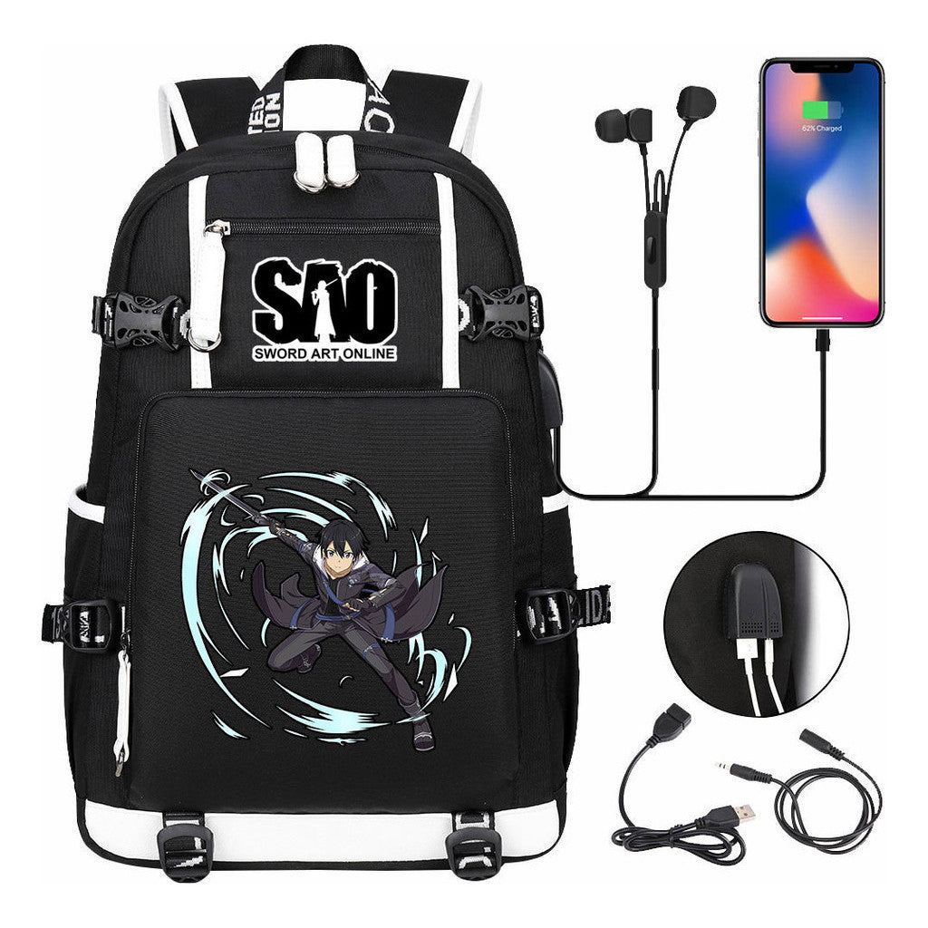 Sword God Domain Usb Youth Student Backpack For Men And Women's Leisure Travel Backpack