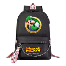 Mario Printed Usb Youth Student Backpack For Men And Women's Leisure Travel Backpack