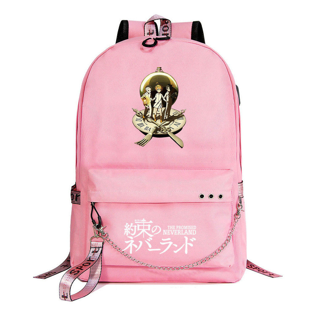 Promised Dream Island Usb Youth Student Backpack For Men And Women Leisure Travel Backpack