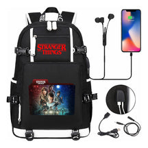 Strange Story Printed Usb Youth Student Backpack For Men And Women's Leisure Travel Backpack