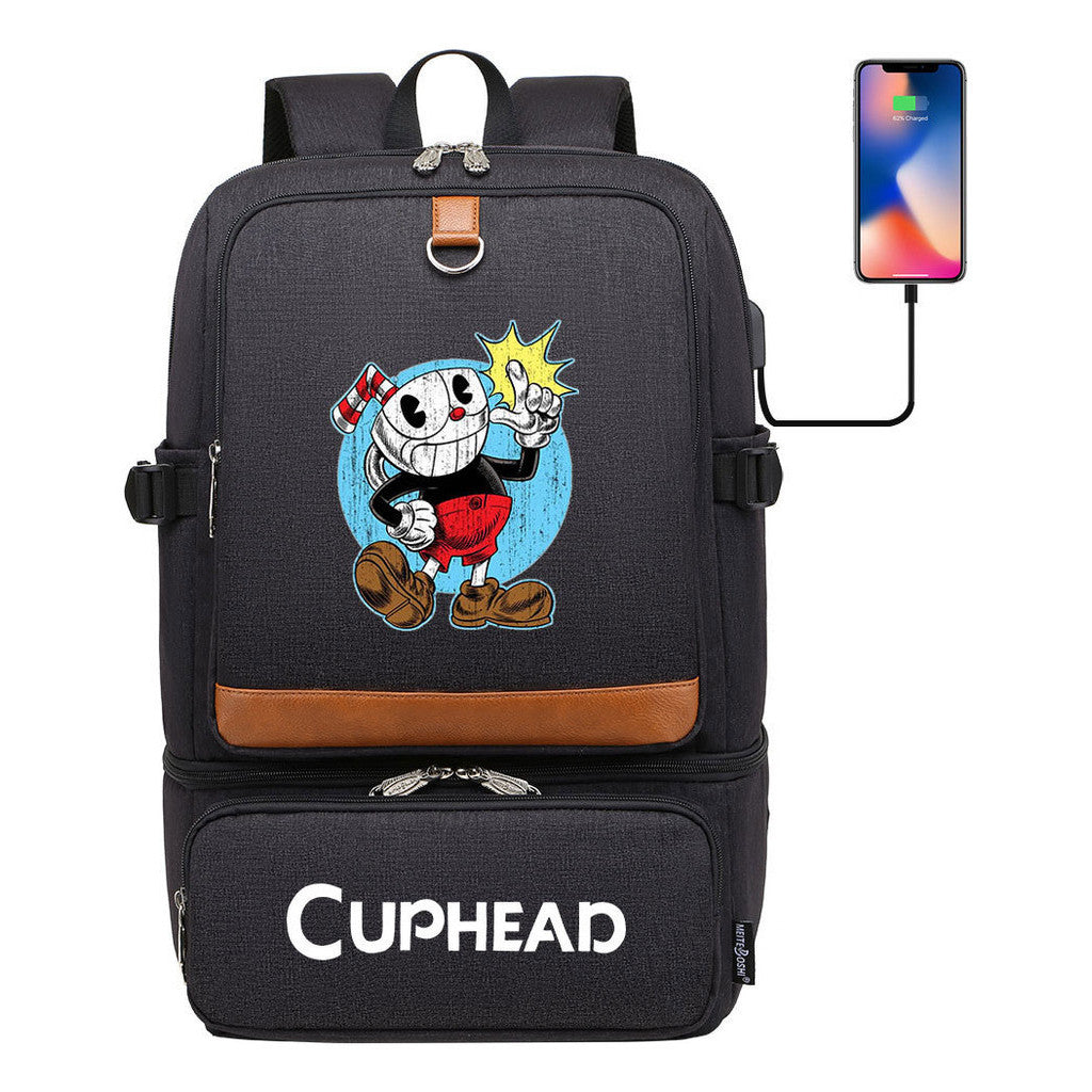 Printed Usb Youth Student School Bag Outdoor Picnic Insulation Bag Backpack