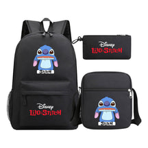 Starry Baby Stitch Printed Youth School Bag Three Piece Set For Men And Women Shoulder Set Backpack