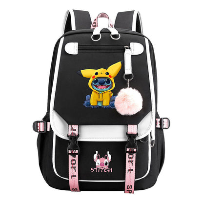 Usb Student Backpack Men's And Women's Casual Woven Strap Flip Backpack