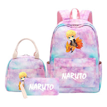 Naruto Teenage Student Girls School Bag Lunch Bag Three Piece Set Backpack Set