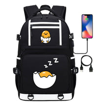 Cartoon Lazy Egg Usb Youth Student School Bag Men's And Women's Backpack Leisure Travel Bag