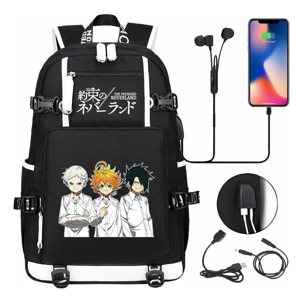 Promised Dream Island Usb Large Capacity Youth Student Backpack For Boys And Girls Leisure Travel Backpack
