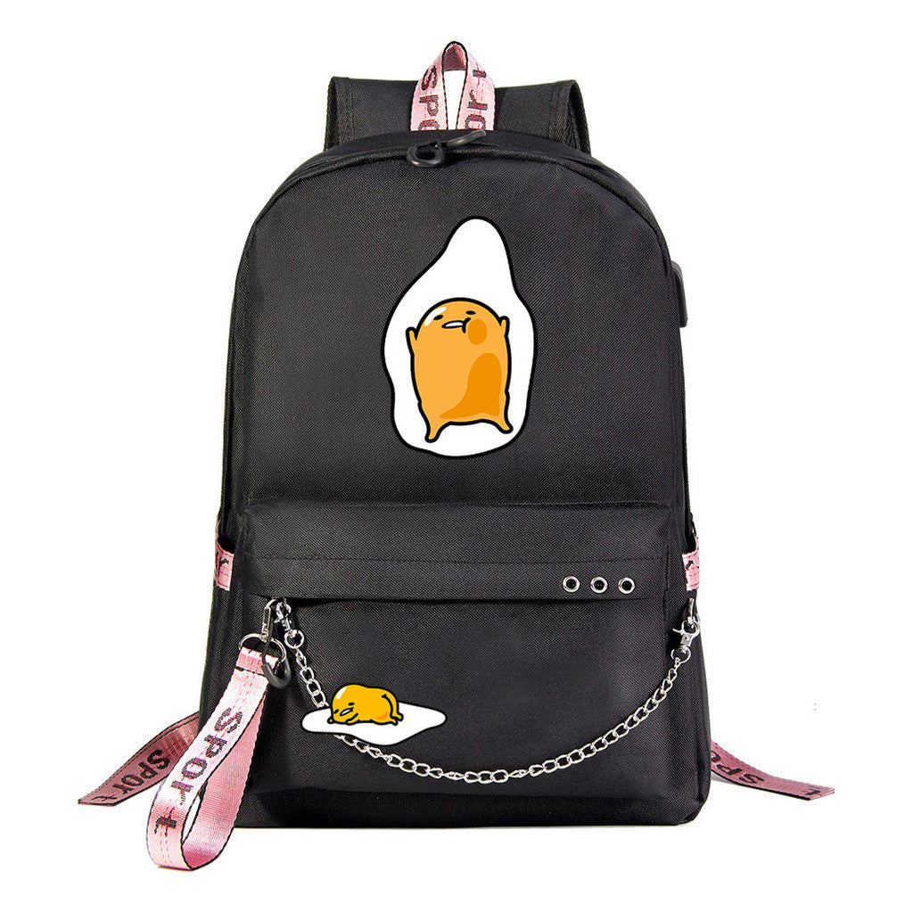 Lazy Egg Usb Youth Student Backpack For Men And Women's Leisure Travel Backpack