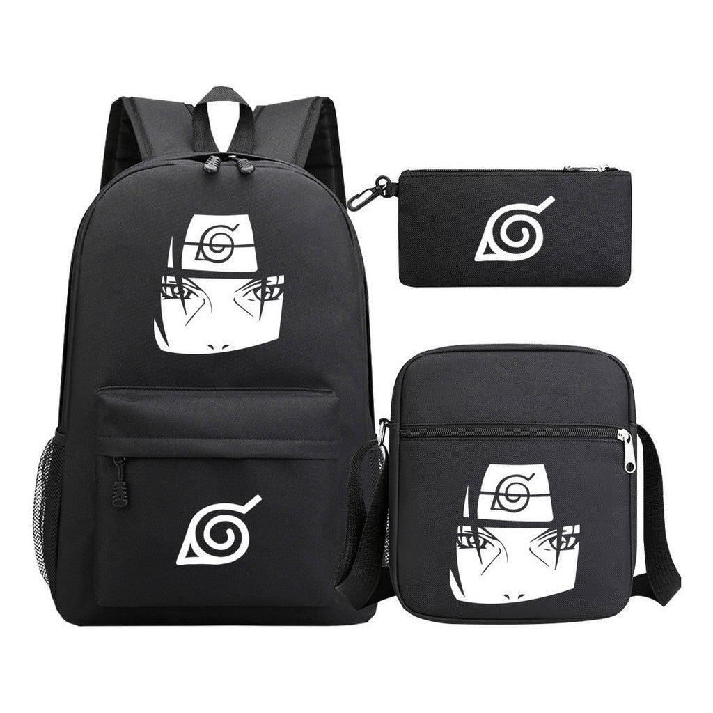 Anime Naruto Starry Sky Youth School Bag Three Piece Set For Men And Women Backpack Set
