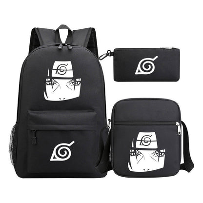 Anime Naruto Starry Sky Youth School Bag Three Piece Set For Men And Women Backpack Set