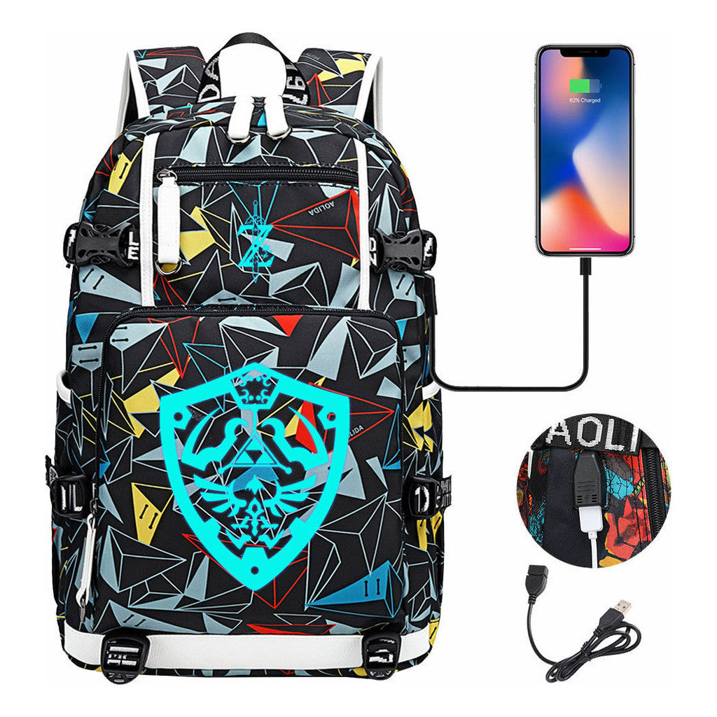 Legend Of Zelda Usb Youth Student Backpack For Men And Women's Leisure Travel Backpack