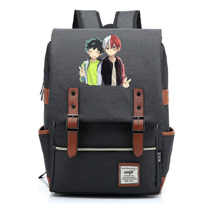 Anime My Heroes Academy Printed Youth Student School Bag Casual Belt Buckle Classic Backpack