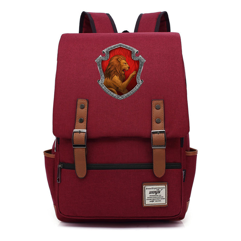 Academy Of Magic Print Teen School Bag Casual Belt Buckle Classic Backpack