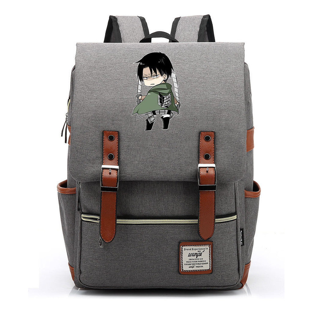 The Giant Of Manga Attack Printed Teenage Student Backpack For Men And Women With Casual Belt Buckle Classic Backpack 43*29*13.5cm