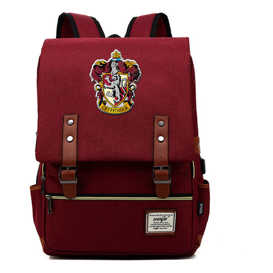 School Of Magic Schoolbag Usb Leisure Belt Buckle Backpack Men And Women