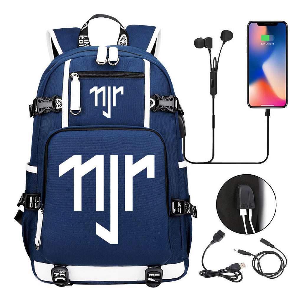 Football Star Neymar Printed Youth Student Backpack With Large Capacity