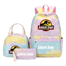 Jurassic Park Dinosaur Youth Student Girls School Bag Lunch Bag Three Piece Set Backpack Set