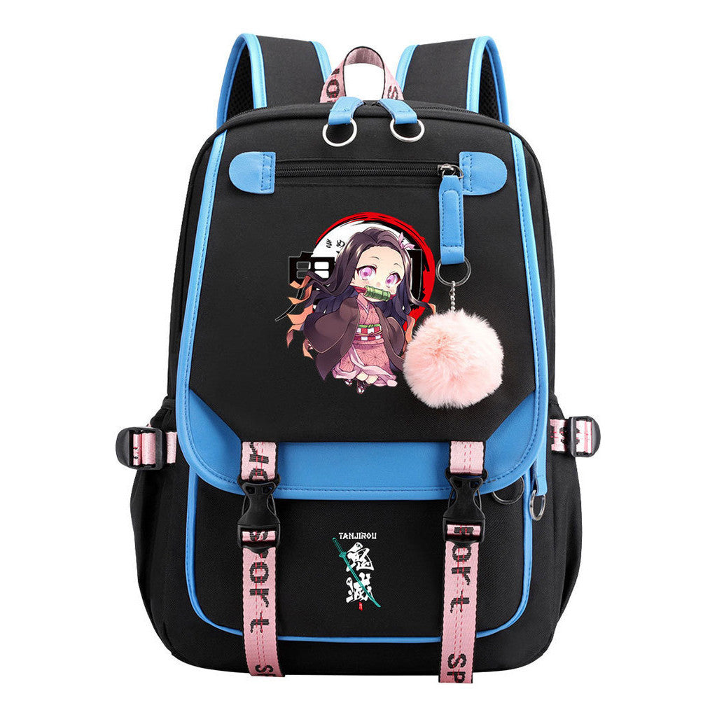 Cartoon Fashion Usb Student Backpack For Boy And Girl, Casual Woven Strap Flip Back Backpack