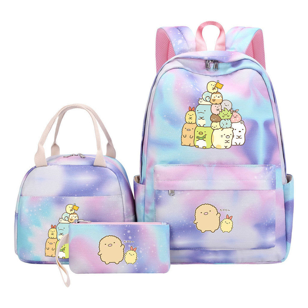 Corner Biology Student School Bag Lunch Bag Three Piece Set Backpack Set
