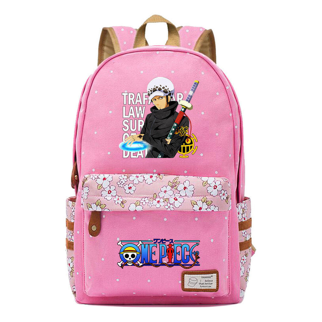 Anime Pirate Wang Lufei Printed Student School Bag Fragmented Flower Leisure Backpack